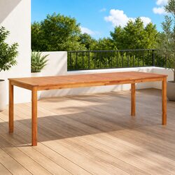 Enjoy Outdoor Meals with This Solid Acacia Table