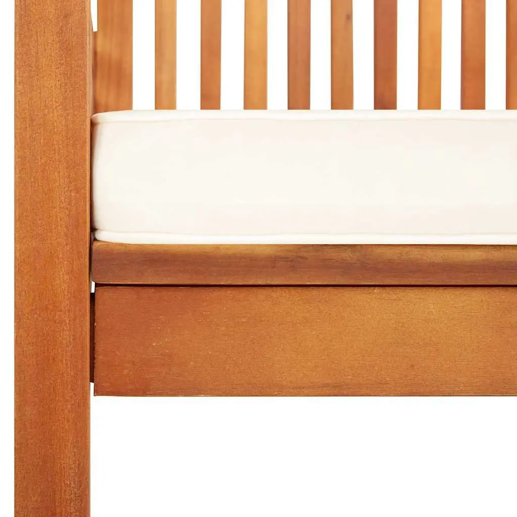 Outdoor Dining Chair with Cushion Brown Acacia Wood Patio Garden Seating