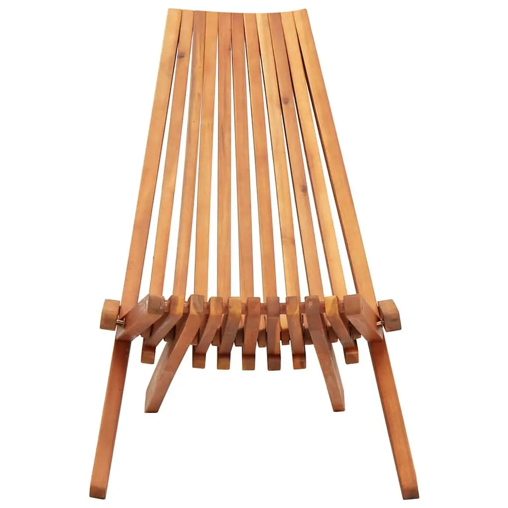 Folding Outdoor Lounge Chairs 2 pcs Acacia Wood Brown Garden Patio Seating