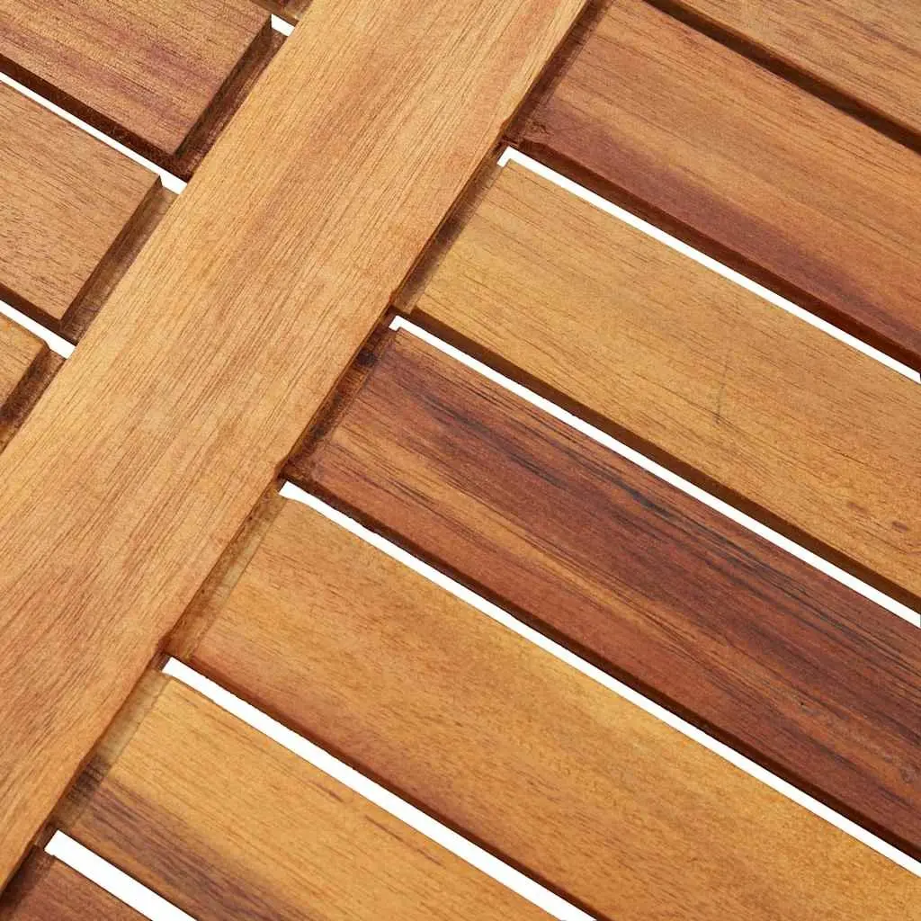 Folding Outdoor Coffee Table 40x40x40cm Brown Slatted Design Garden Furniture
