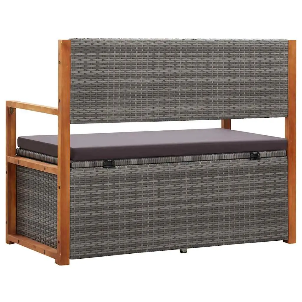 115cm Outdoor Storage Bench in Grey