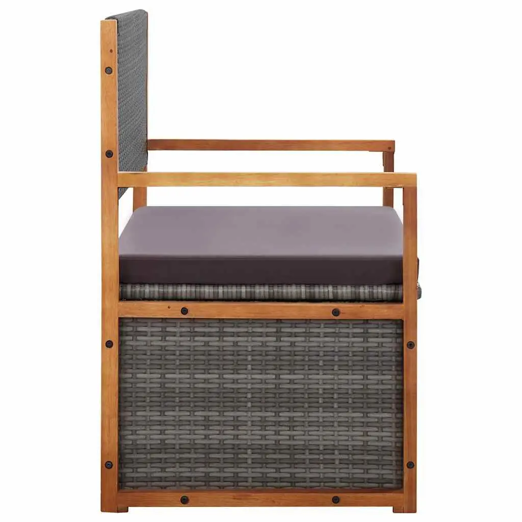 115cm Outdoor Storage Bench in Grey