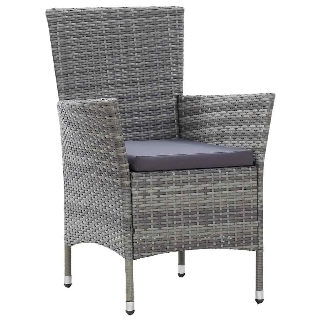5 Piece Outdoor Dining Set Water-Resistant PE Rattan Grey