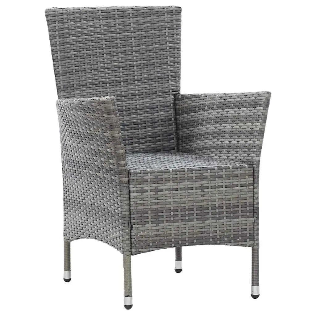 5 Piece Outdoor Dining Set Water-Resistant PE Rattan Grey