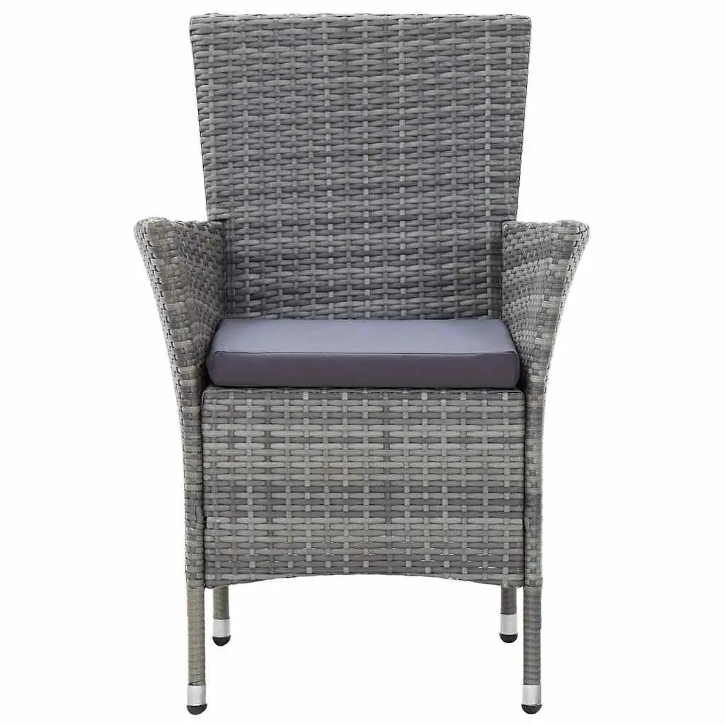 5 Piece Outdoor Dining Set Water-Resistant PE Rattan Grey