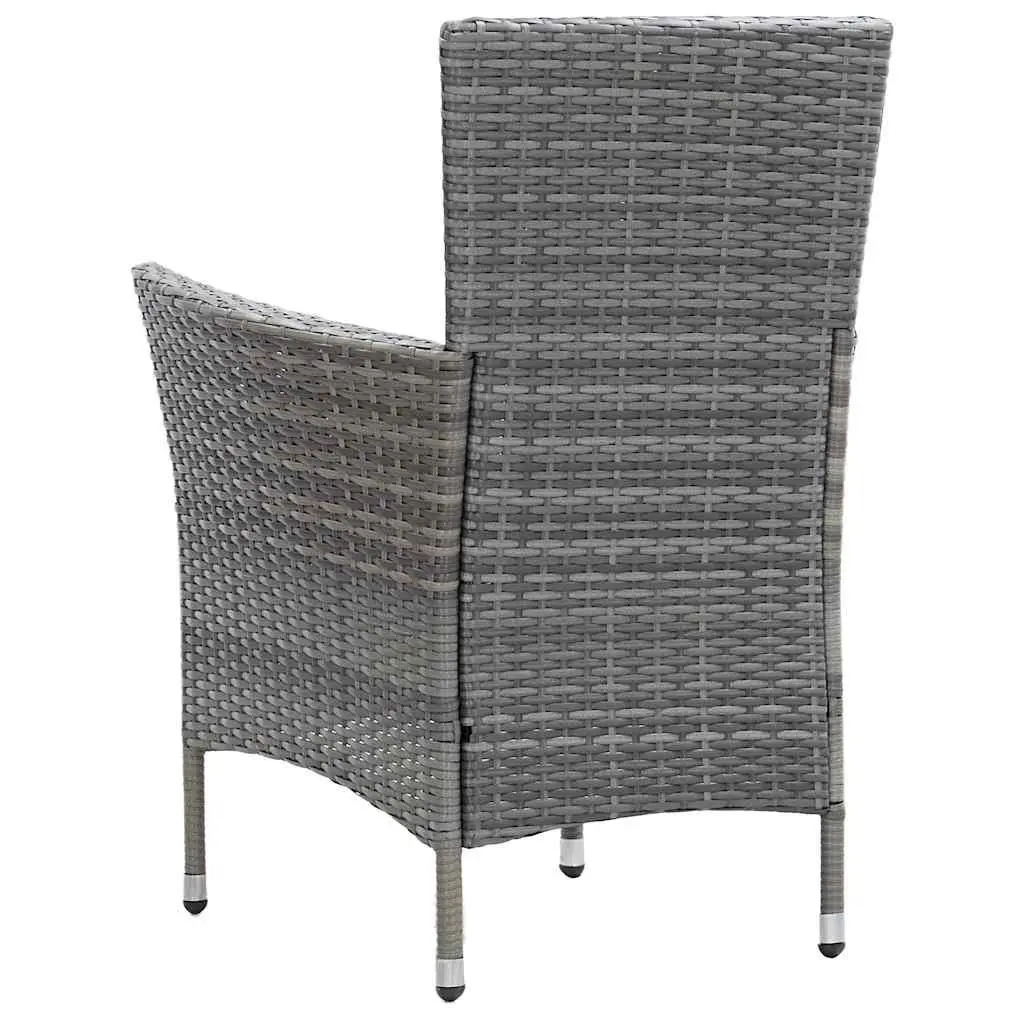 5 Piece Outdoor Dining Set Water-Resistant PE Rattan Grey