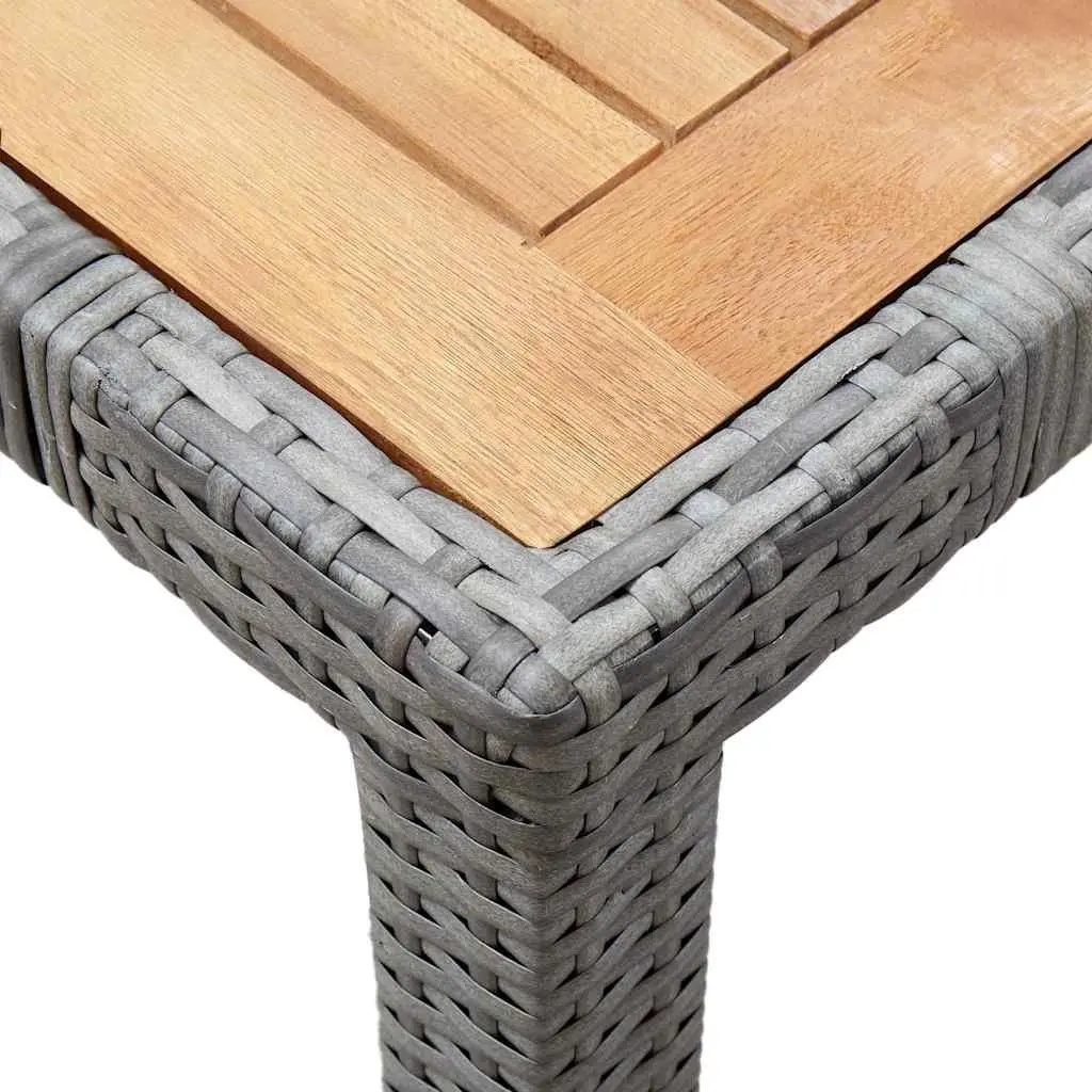 5 Piece Outdoor Dining Set Water-Resistant PE Rattan Grey