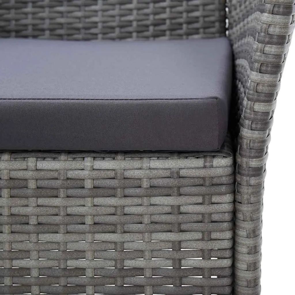 5 Piece Outdoor Dining Set Water-Resistant PE Rattan Grey