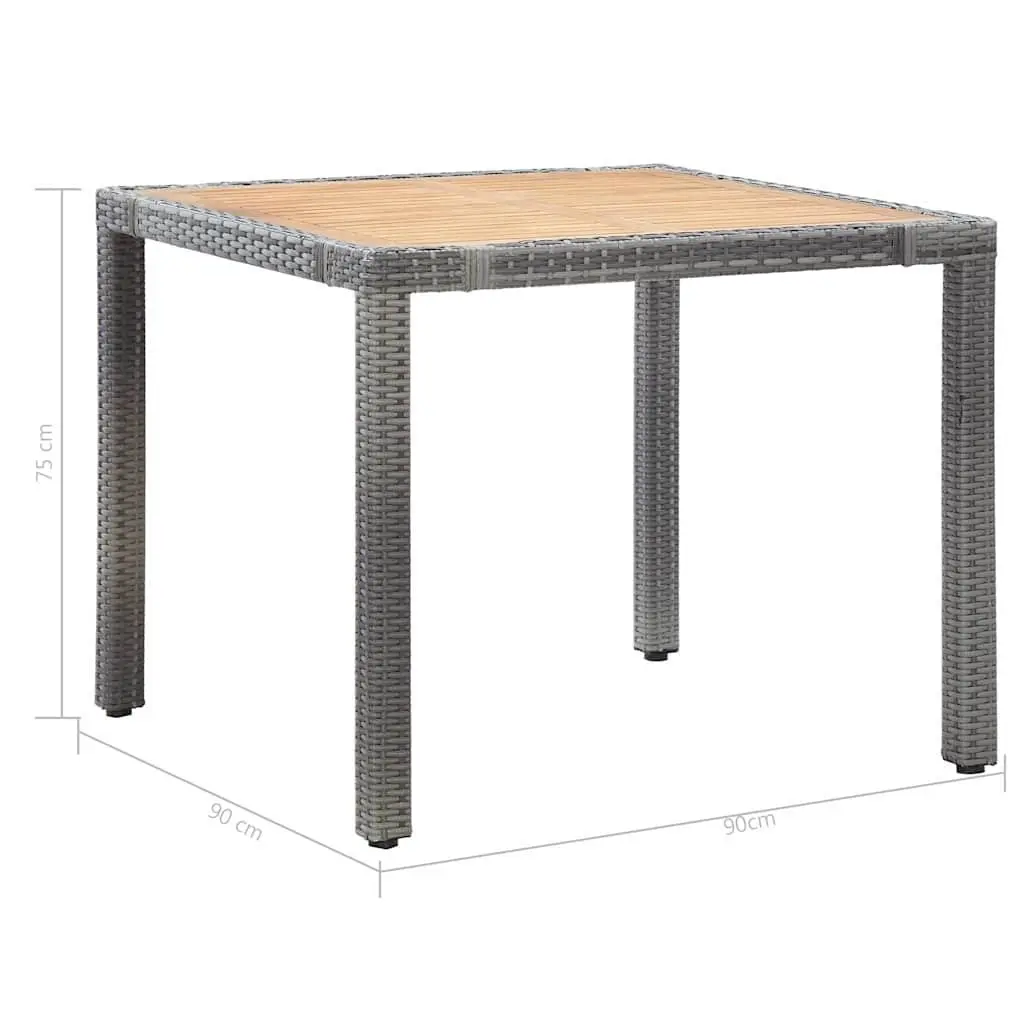5 Piece Outdoor Dining Set Water-Resistant PE Rattan Grey