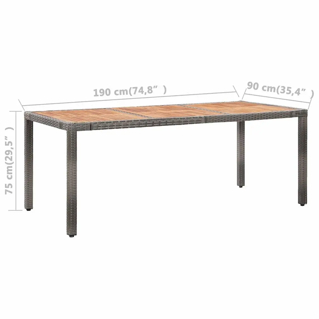 9 Piece Grey Outdoor Dining Set