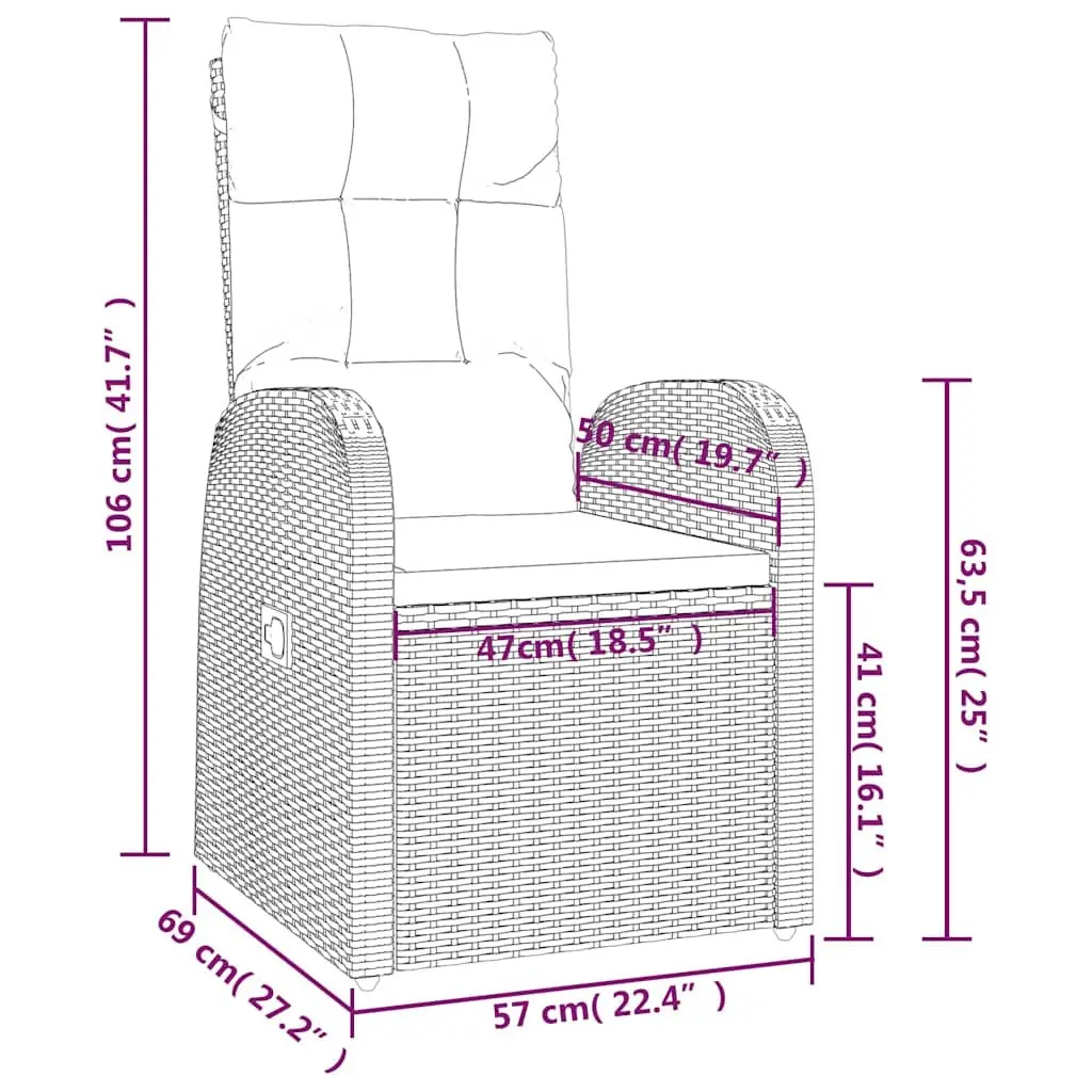 Outdoor Armchairs with Reclining Feature