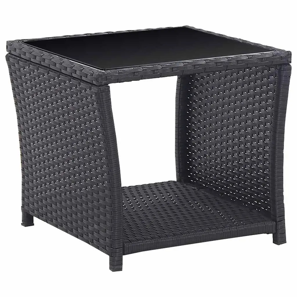 3 Piece Outdoor Bistro Set with Cushions Poly Rattan Patio Garden Furniture