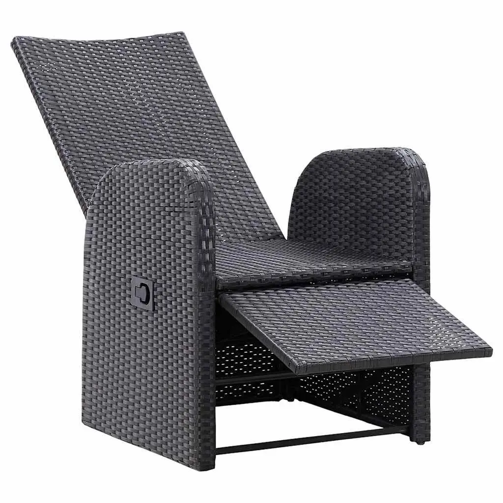 3 Piece Outdoor Bistro Set with Cushions Poly Rattan Patio Garden Furniture