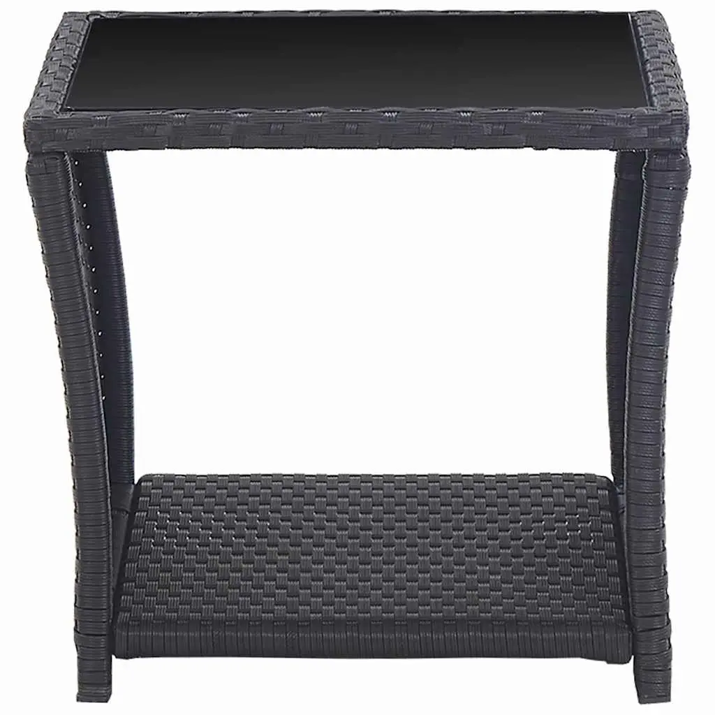 3 Piece Outdoor Bistro Set with Cushions Poly Rattan Patio Garden Furniture