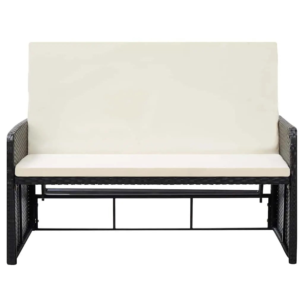 2 Piece Garden Lounge Set Adjustable Rattan Sofa with Cushions and Storage