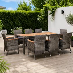 Your Outdoor Dining Solution: 9 Piece Set with Cushions