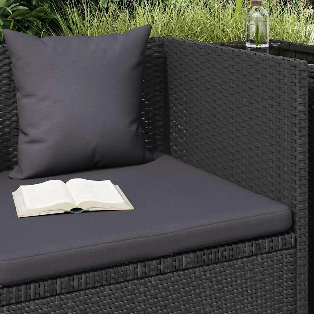 Garden Sun Lounger Bed Adjustable with Cushion and Pillow Poly Rattan Outdoor Sofa Black