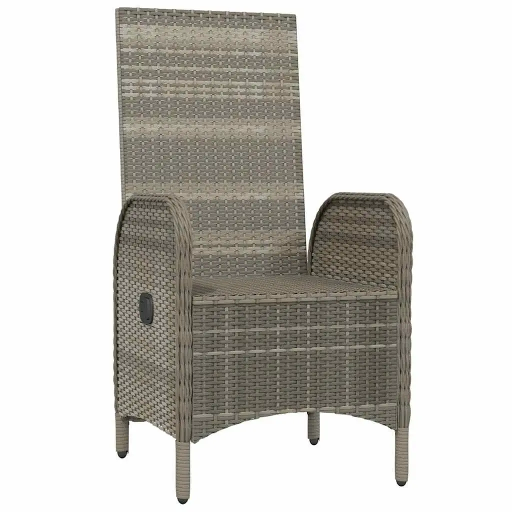 Outdoor Chairs 2 pcs Poly Rattan Grey Garden Patio Seating with Cushions
