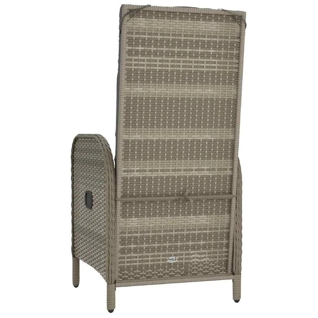 Outdoor Chairs 2 pcs Poly Rattan Grey Garden Patio Seating with Cushions