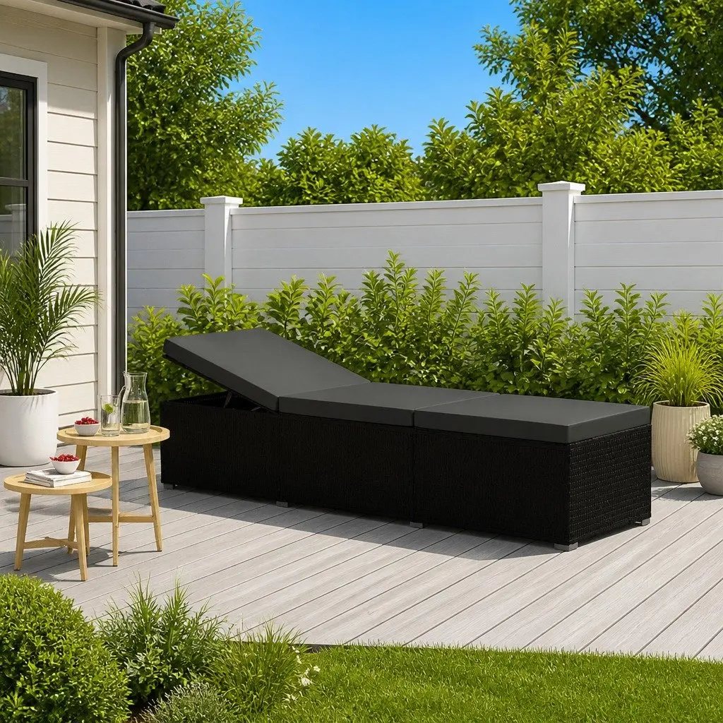 Relaxation Spot with a Black Sun Lounger