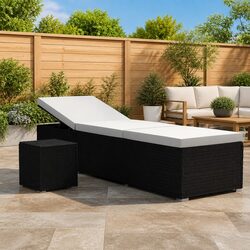 Your Ideal Outdoor Lounger with Cushion and Table