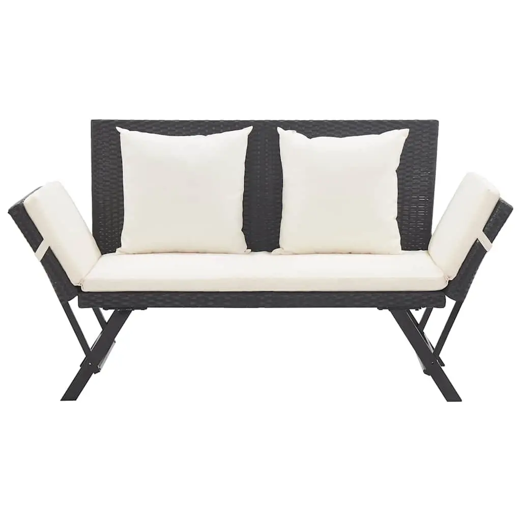 Outdoor Garden Bench Adjustable 176cm with Cushions Daybed Patio Rattan Lounger