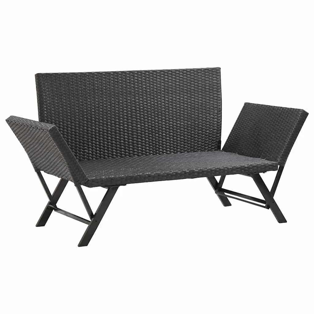 Outdoor Garden Bench Adjustable 176cm with Cushions Daybed Patio Rattan Lounger