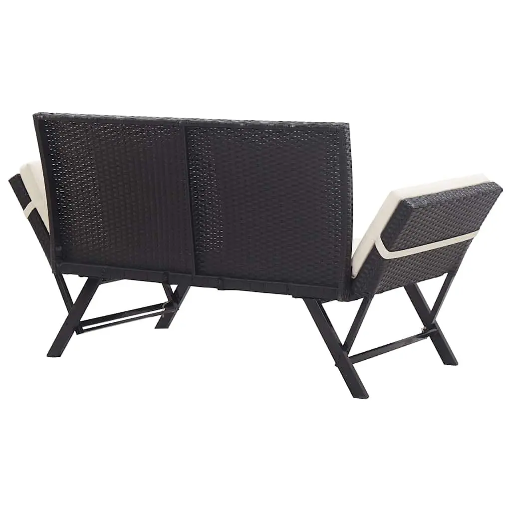 Outdoor Garden Bench Adjustable 176cm with Cushions Daybed Patio Rattan Lounger