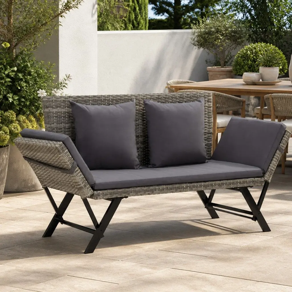 176cm Garden Bench with Cushions