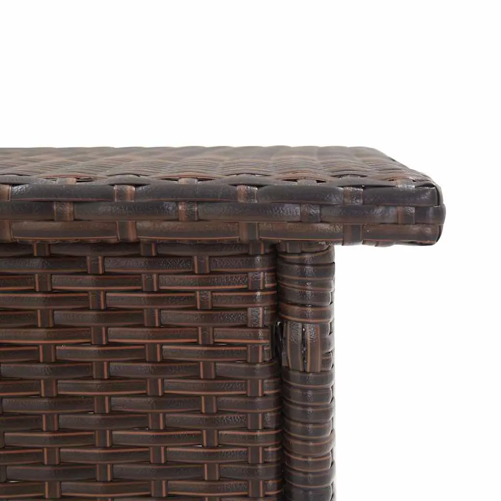 Outdoor Tea Table Brown Poly Rattan 50 x 50 x 47 cm Steel Frame