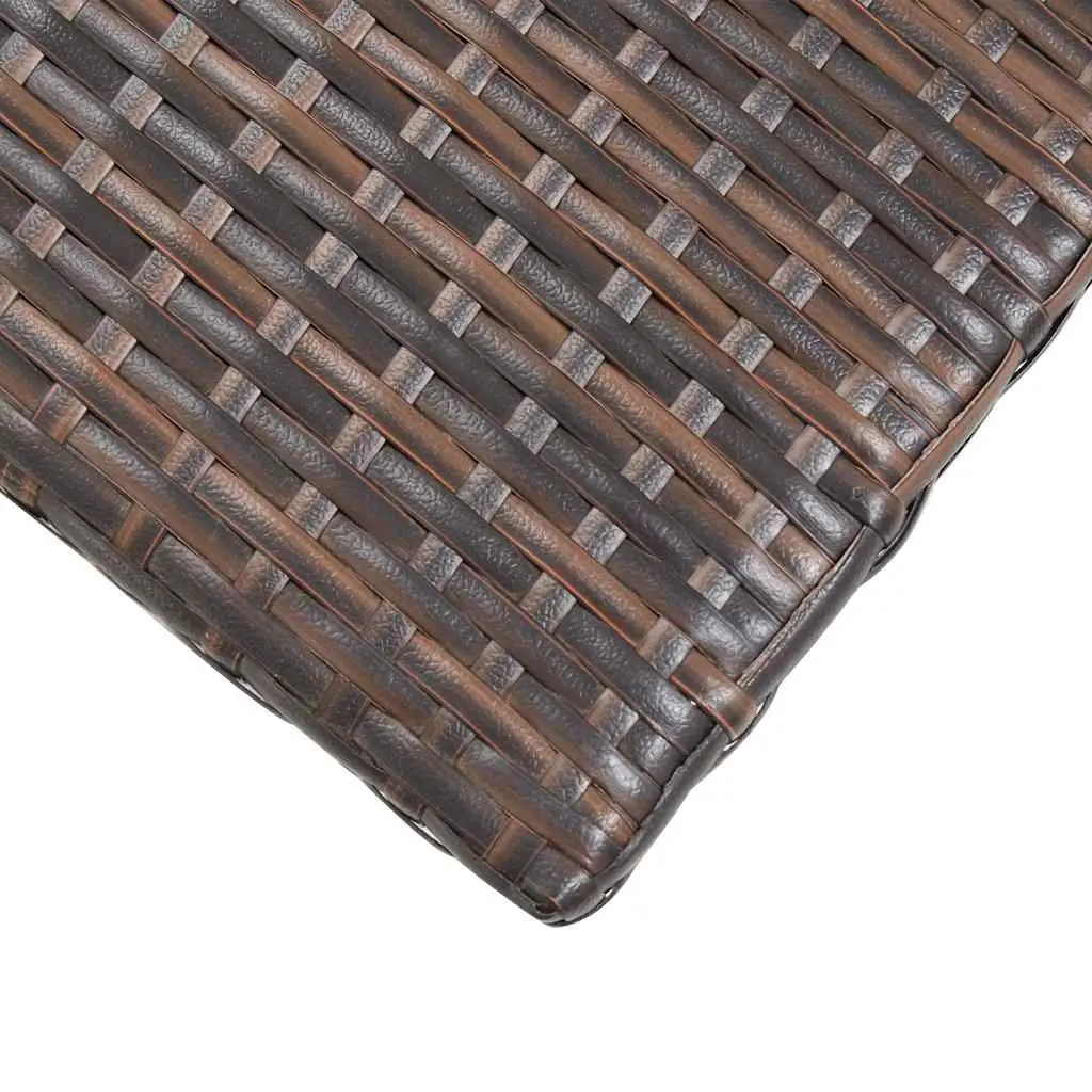 Outdoor Tea Table Brown Poly Rattan 50 x 50 x 47 cm Steel Frame