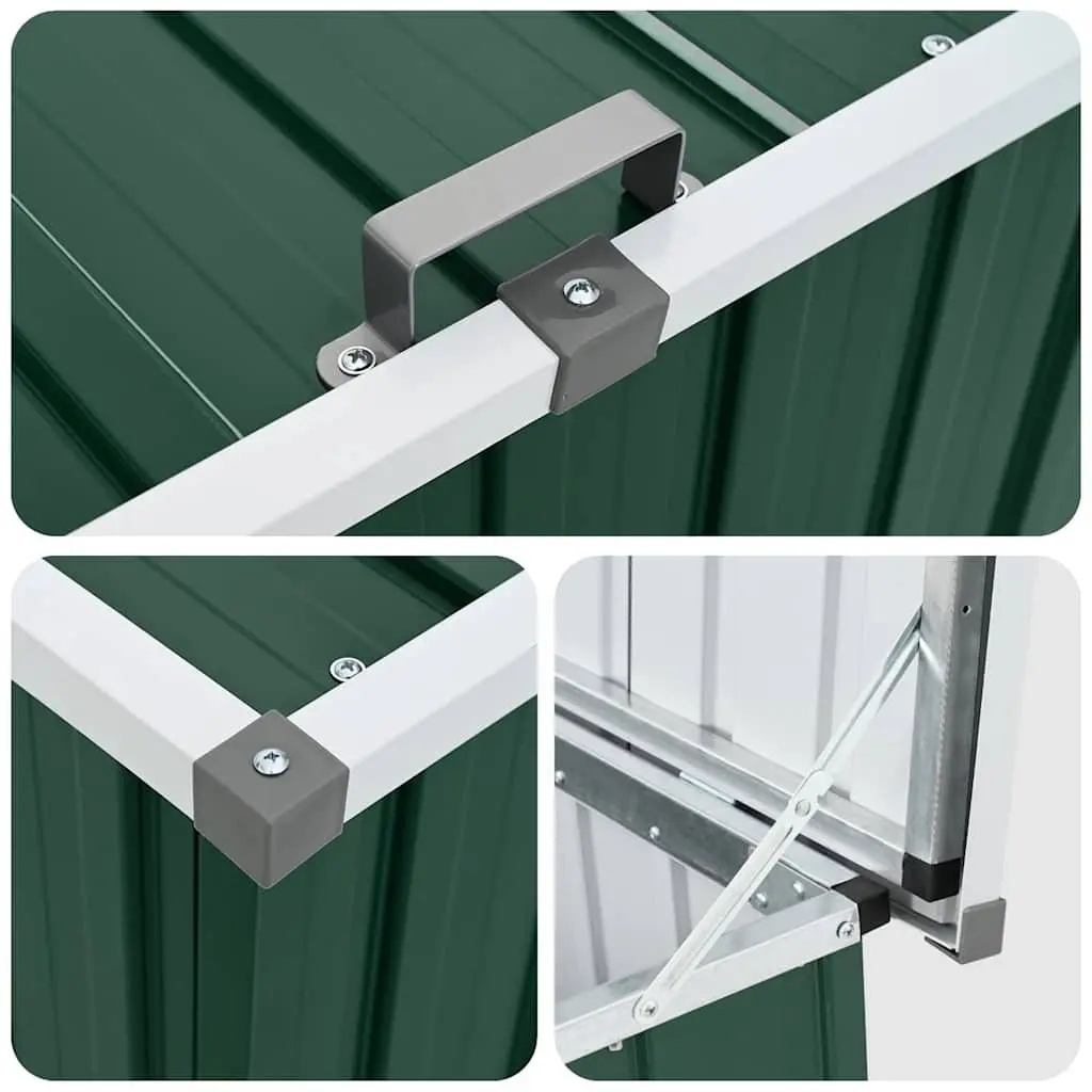 Garden Storage Box Green Sturdy Galvanised Steel 109 x 67 x 65 cm