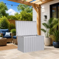 Practical Grey Garden Storage Box for Your Patio