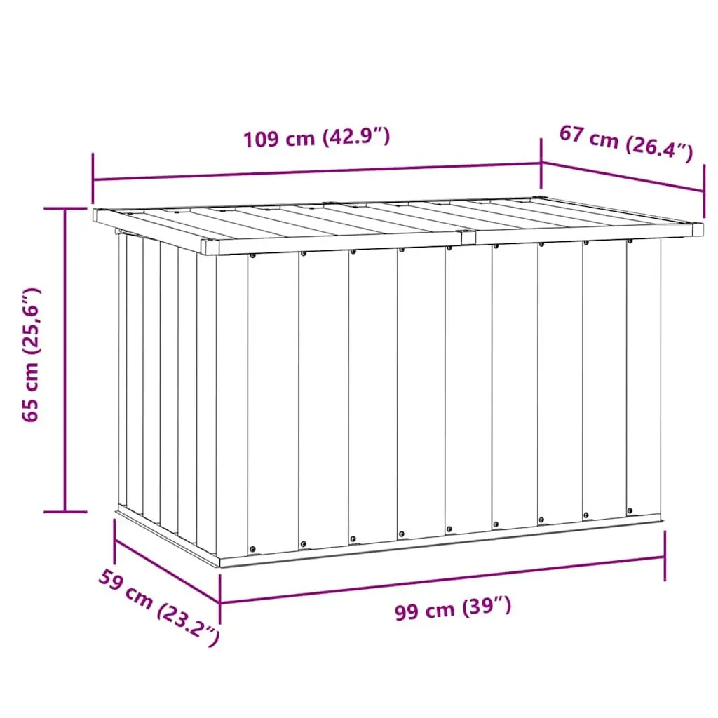 Garden Storage Box Grey Outdoor Patio Deck Cushion Chest Container Weather