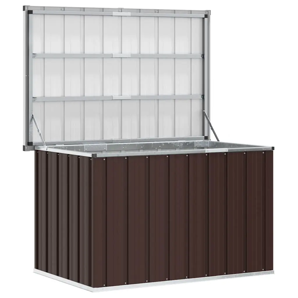 Garden Storage Box Galvanised Steel Frame Brown 109 x 67 x 65 cm