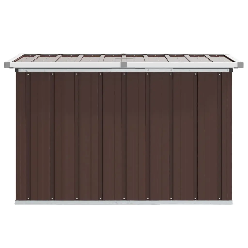 Garden Storage Box Galvanised Steel Frame Brown 109 x 67 x 65 cm