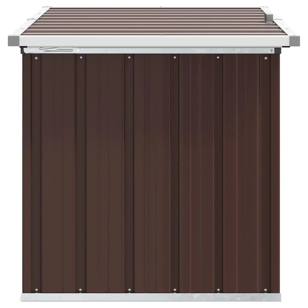 Garden Storage Box Galvanised Steel Frame Brown 109 x 67 x 65 cm