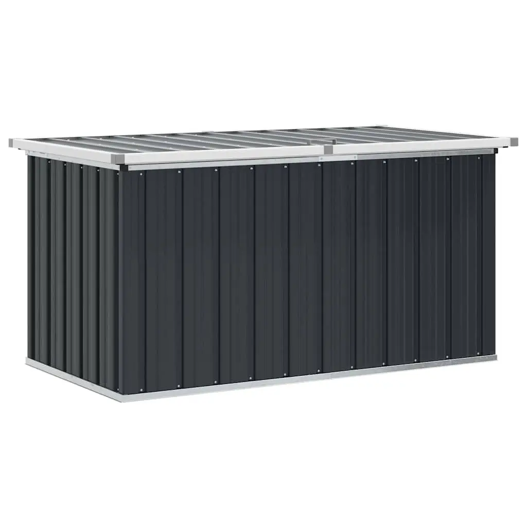 Garden Storage Box Anthracite Galvanised Steel 129 x 67 x 65 cm Outdoor Patio Deck Cushion Organiser Chest