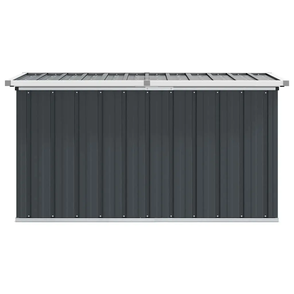 Garden Storage Box Anthracite Galvanised Steel 129 x 67 x 65 cm Outdoor Patio Deck Cushion Organiser Chest
