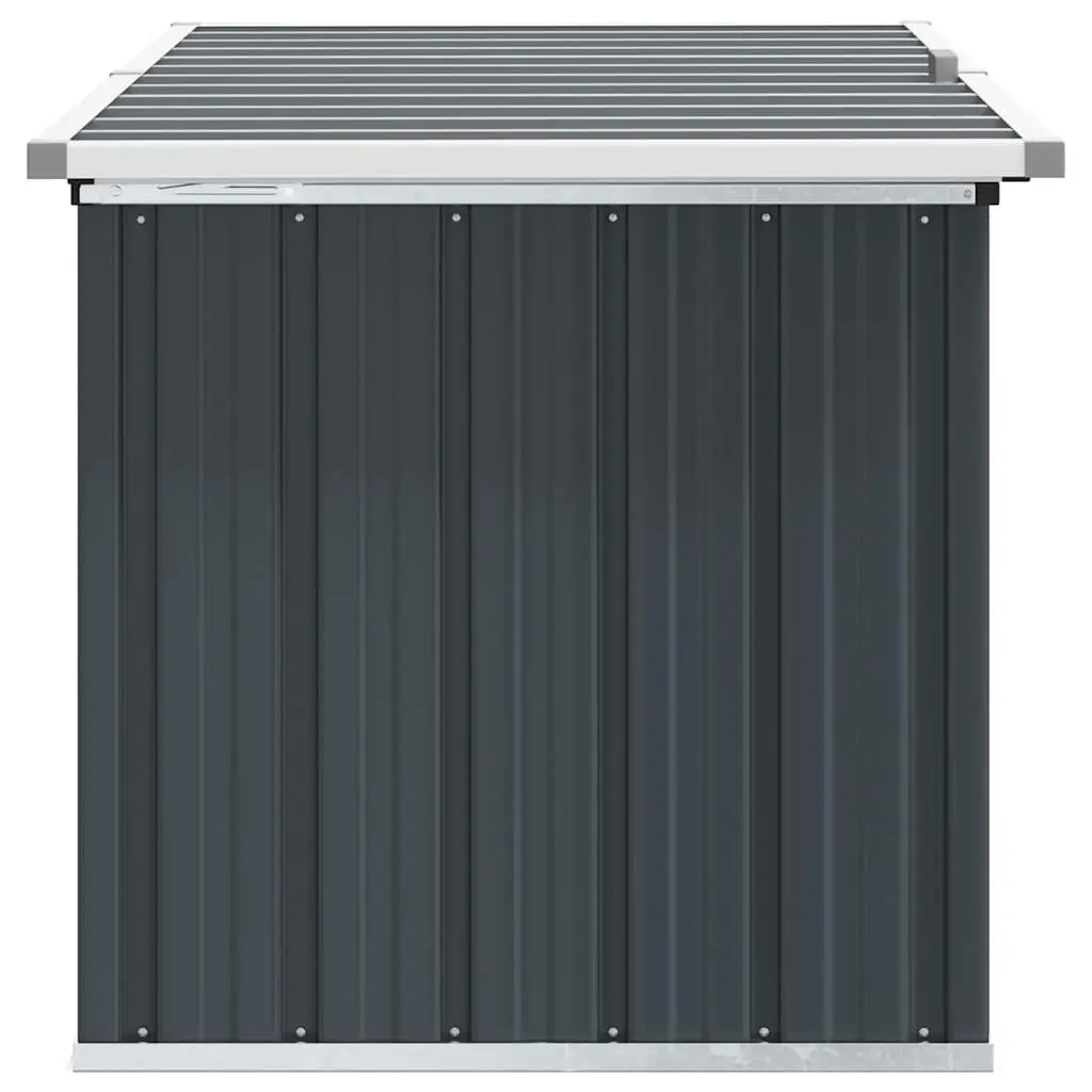 Garden Storage Box Anthracite Galvanised Steel 129 x 67 x 65 cm Outdoor Patio Deck Cushion Organiser Chest