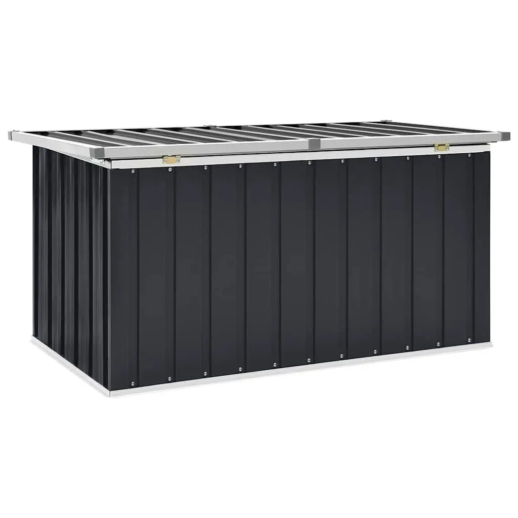 Garden Storage Box Anthracite Galvanised Steel 129 x 67 x 65 cm Outdoor Patio Deck Cushion Organiser Chest