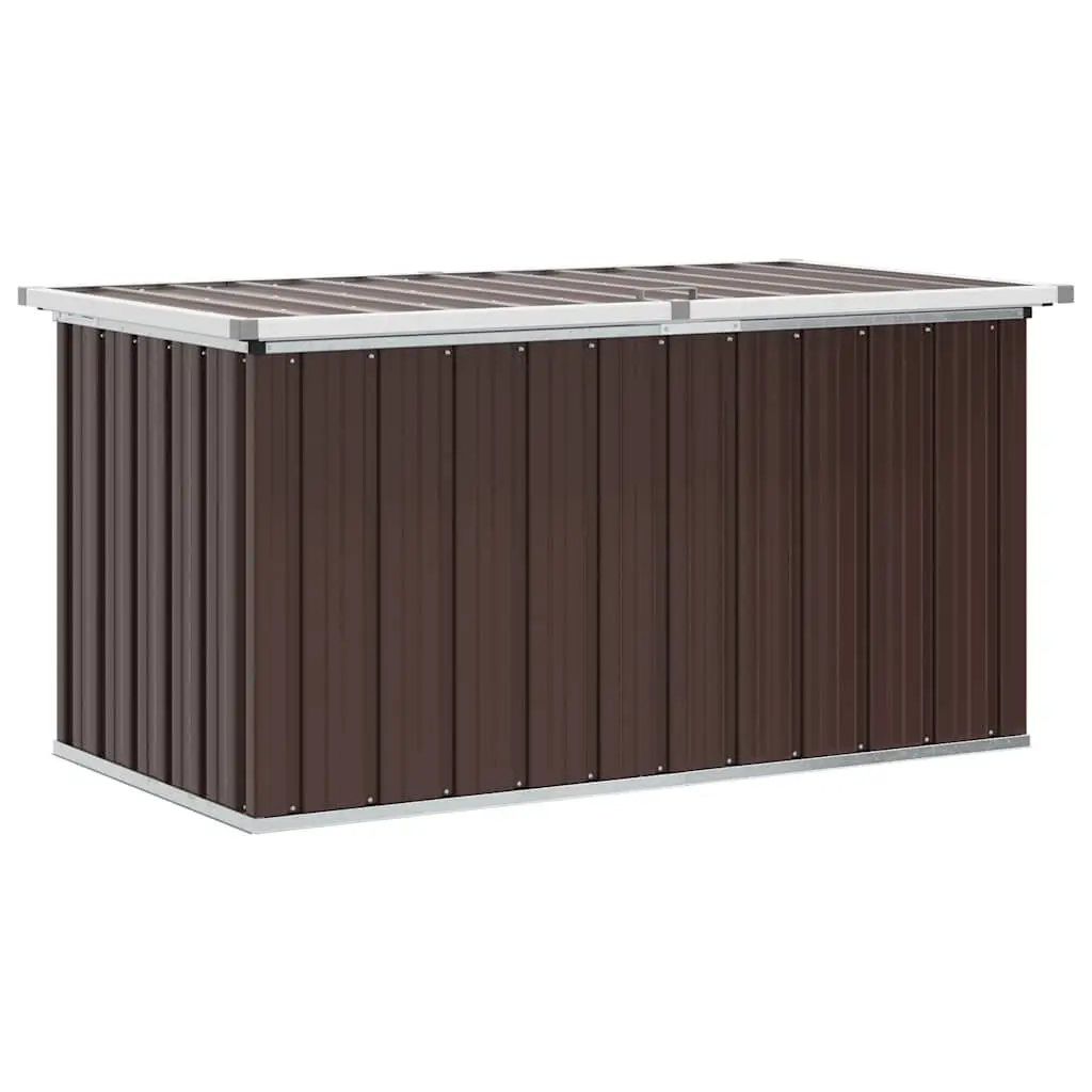 Garden Storage Box Brown Outdoor Patio Deck Furniture Durable Steel Chest