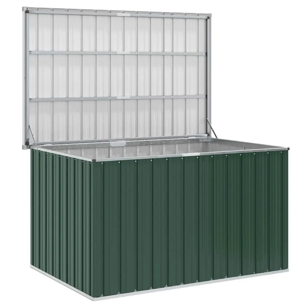 Garden Storage Box Galvanised Steel Frame 149x99x93cm Outdoor Patio Deck Chest Furniture Green
