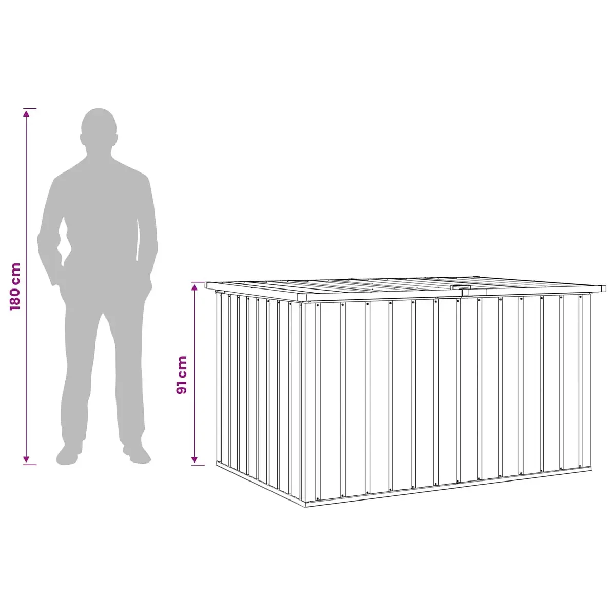 Garden Storage Box Grey Galvanised Steel 149x99x93 cm