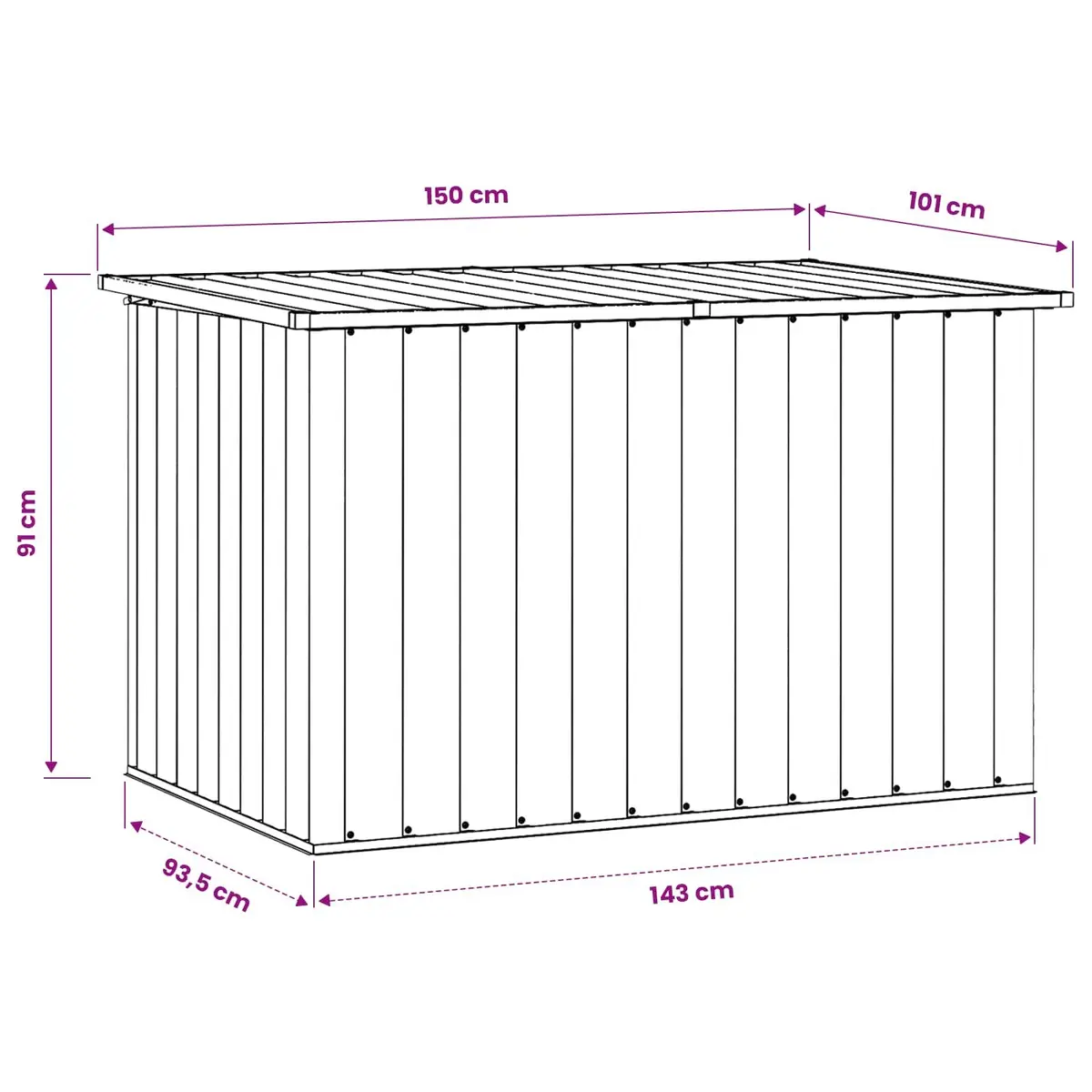 Outdoor Storage Box Anthracite Garden Patio Cushion Pillow Blanket Tool 149 x 99 x 93 cm