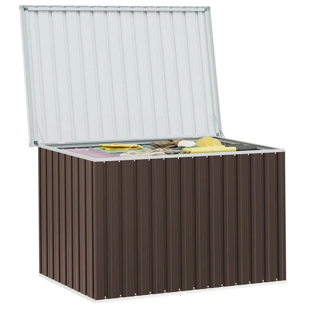 Garden Storage Box Brown Galvanised Steel Frame 149 x 99 x 93 cm