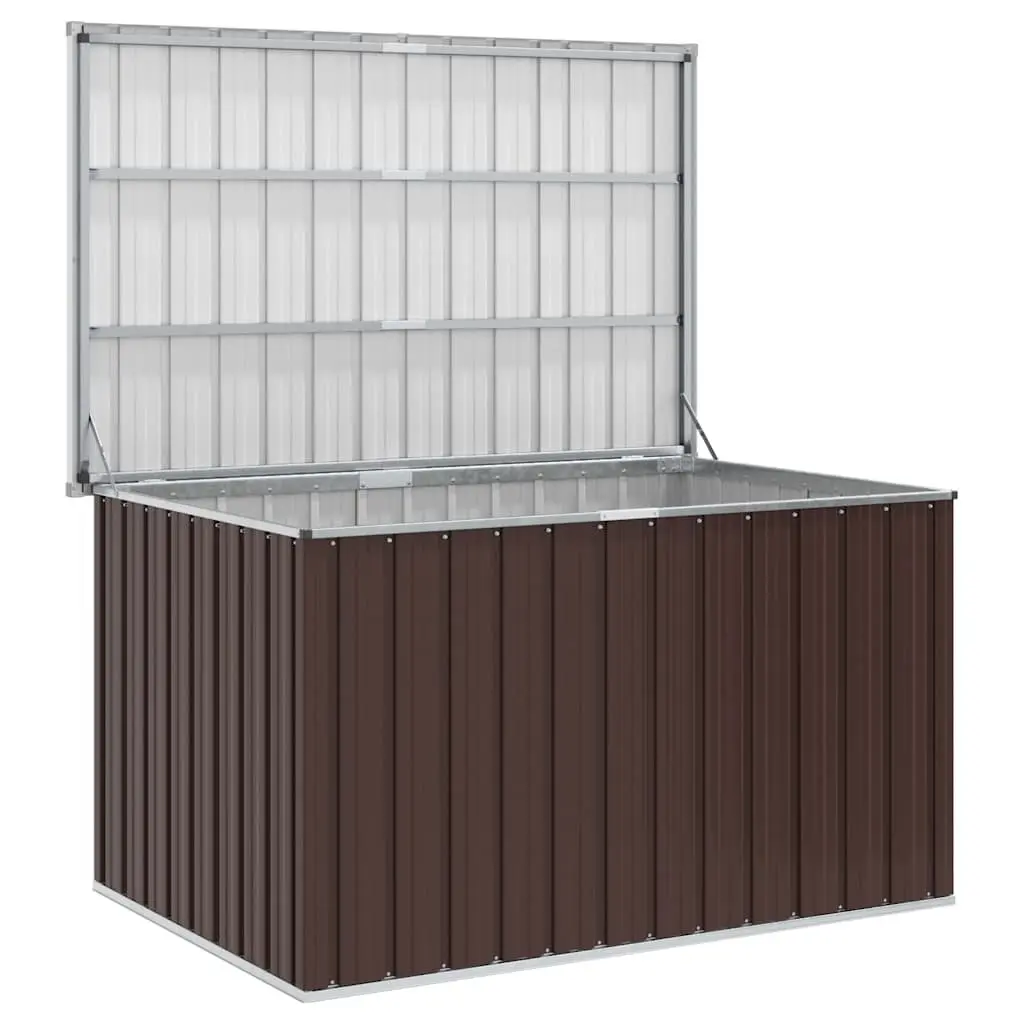 Garden Storage Box Brown Galvanised Steel Frame 149 x 99 x 93 cm