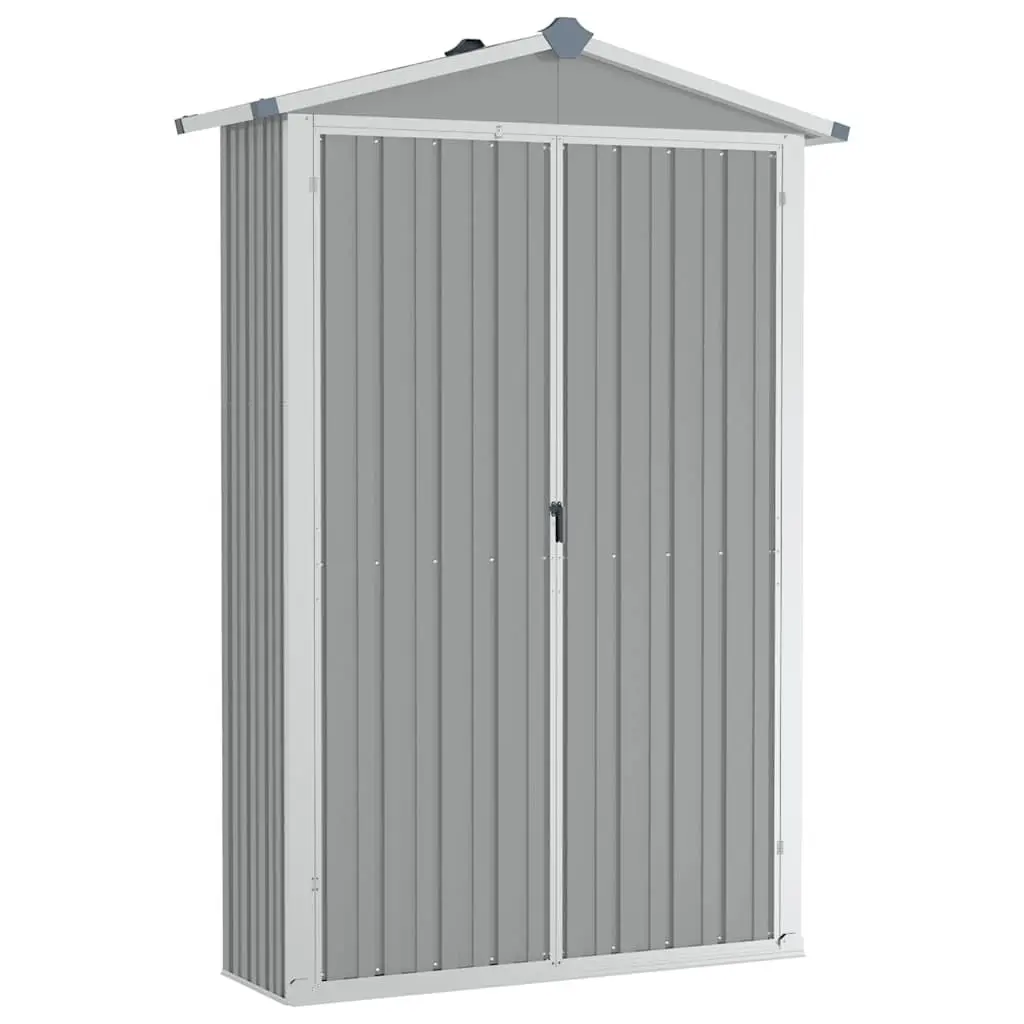 Garden Shed Grey Metal Galvanised Steel Outdoor Storage 116L x 45W x 175H cm