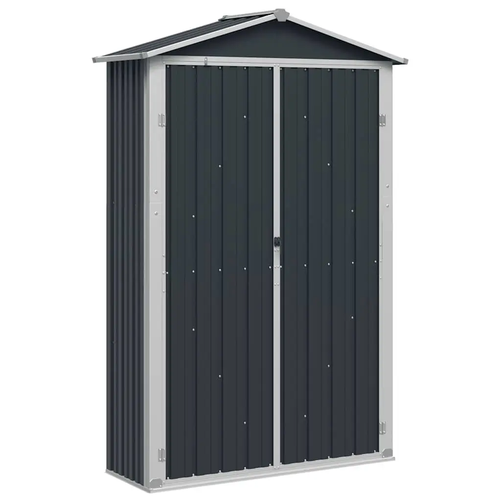 Garden Shed Anthracite Galvanised Steel 116x45x175 cm Outdoor Storage