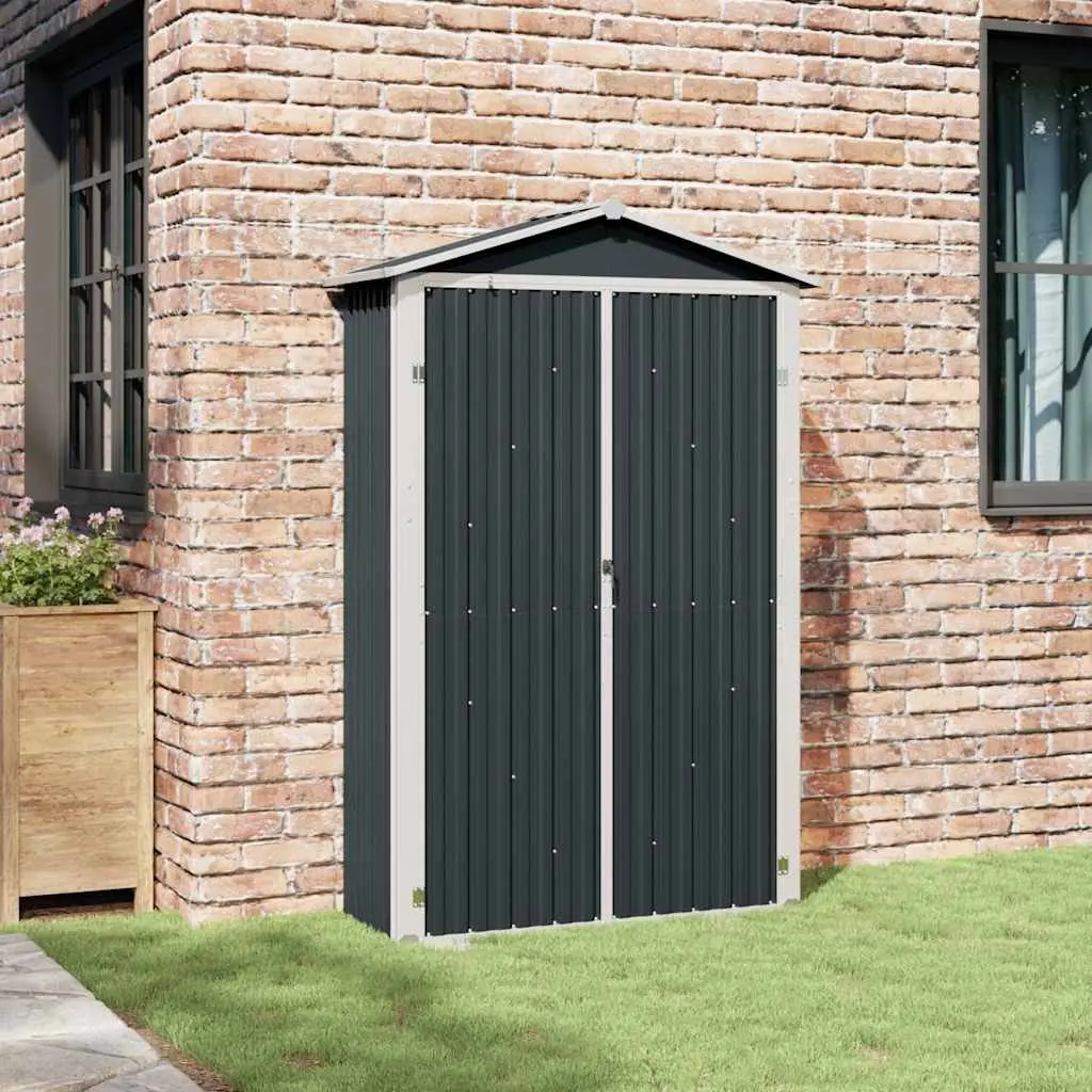 Garden Shed Anthracite Galvanised Steel 116x45x175 cm Outdoor Storage